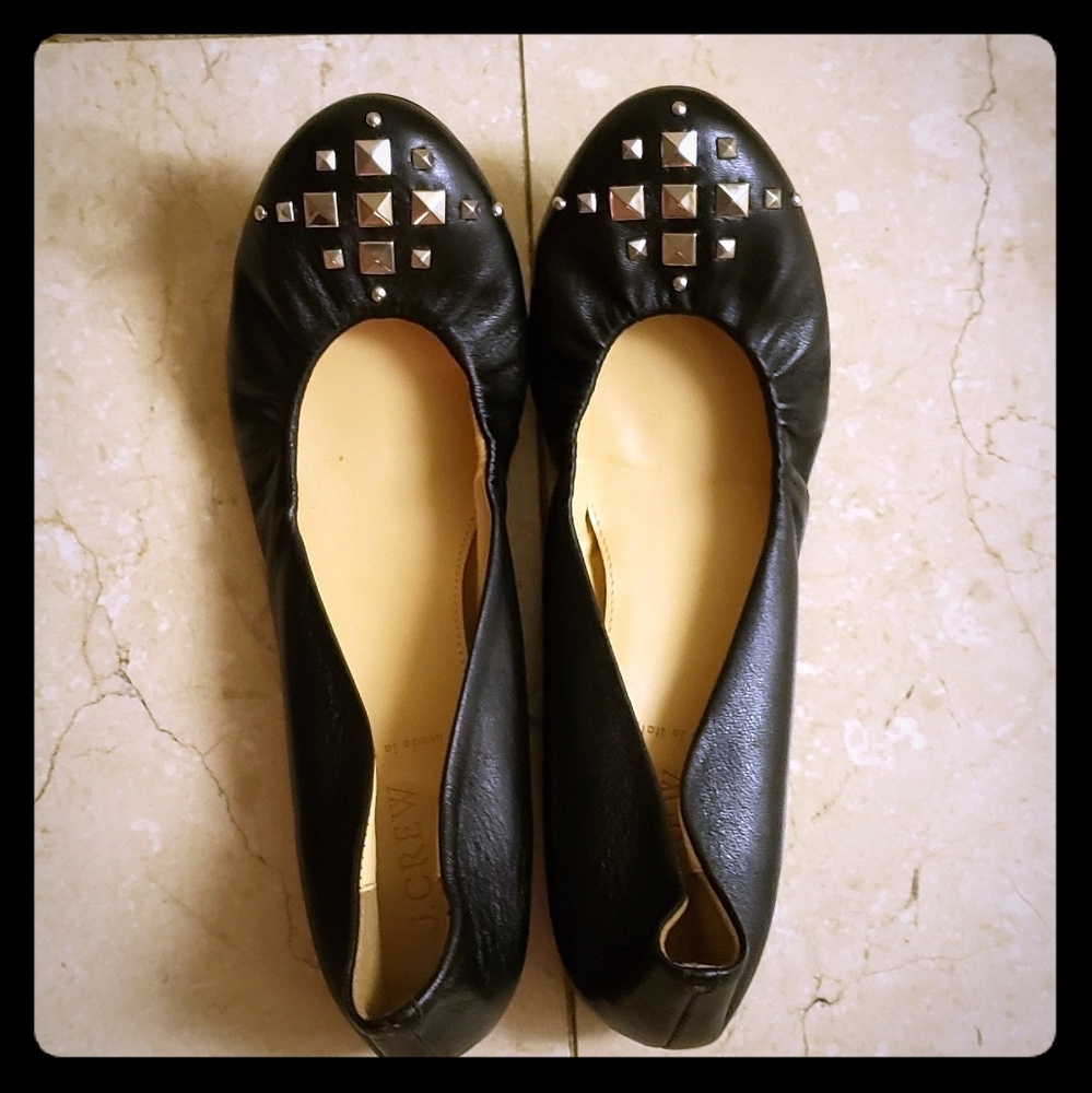 J.Crew Cece Studded Leather Flats